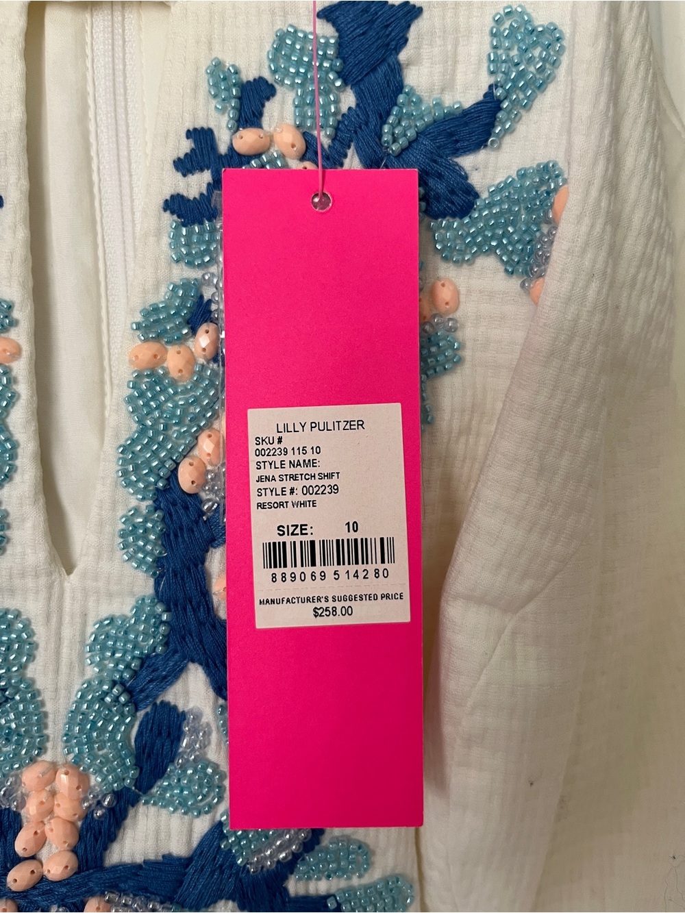 Lilly Pulitzer Jena Stretch Shift-Resort White size 10 - Picture 3 of 9